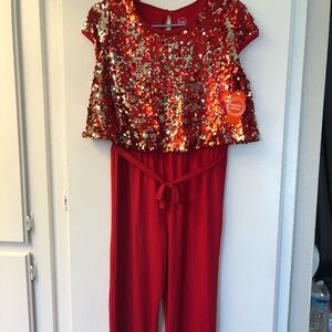 Wonder Nation Red Sequin Jumpsuit